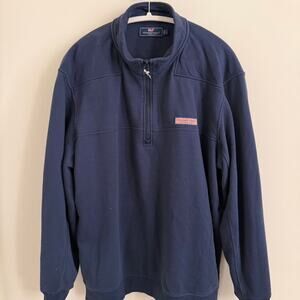 men’s dark navy blue VINEYARD VINES “shep shirt” quarter-zip pullover [L]